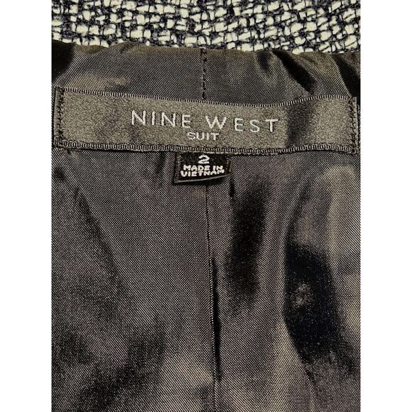 Black & White Jacket Blazer Womens Sz 2 Nine West Button Down Career - Picture 3 of 10